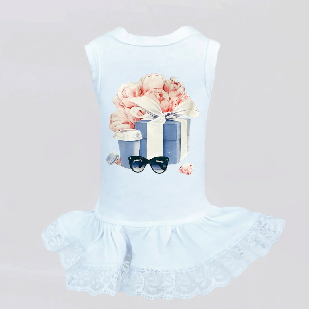 Tiffanies Blossom Dog Dress tiffanies Blossm dress, hello doggie, fancy dog dress, dress,dog dress, wooflink, wooflink dress, new, sale, dog dress new, someone special dress, pet dress, pet clothes, dg clothes, small dog clothing, small dog dress, designer dog, designer dog dress, wooflink designer, holiday, holidays, dog holiday, dog clothing, dog valentines day, pet valentines day, valentines day