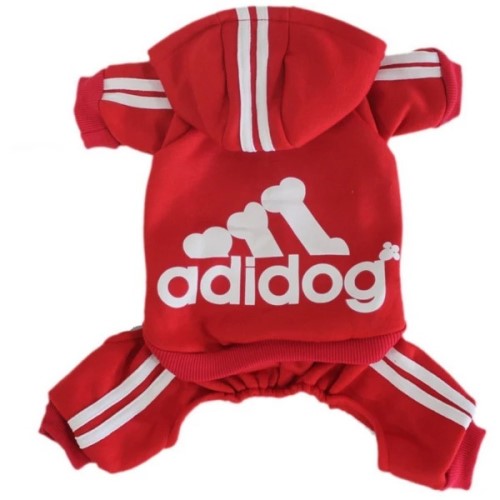 Adidog Logo Jumpsuit in 2 Colors Roxy & Lulu, wooflink, susan lanci, dog clothes, small dog clothes, urban pup, pooch outfitters, dogo, hip doggie, doggie design, small dog dress, pet clotes, dog boutique. pet boutique, bloomingtails dog boutique, dog raincoat, dog rain coat, pet raincoat, dog shampoo, pet shampoo, dog bathrobe, pet bathrobe, dog carrier, small dog carrier, doggie couture, pet couture, dog football, dog toys, pet toys, dog clothes sale, pet clothes sale, shop local, pet store, dog store, dog chews, pet chews, worthy dog, dog bandana, pet bandana, dog halloween, pet halloween, dog holiday, pet holiday, dog teepee, custom dog clothes, pet pjs, dog pjs, pet pajamas, dog pajamas,dog sweater, pet sweater, dog hat, fabdog, fab dog, dog puffer coat, dog winter ja