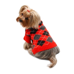 Argyle Sweater in Red & Black Roxy & Lulu, wooflink, susan lanci, dog clothes, small dog clothes, urban pup, pooch outfitters, dogo, hip doggie, doggie design, small dog dress, pet clotes, dog boutique. pet boutique, bloomingtails dog boutique, dog raincoat, dog rain coat, pet raincoat, dog shampoo, pet shampoo, dog bathrobe, pet bathrobe, dog carrier, small dog carrier, doggie couture, pet couture, dog football, dog toys, pet toys, dog clothes sale, pet clothes sale, shop local, pet store, dog store, dog chews, pet chews, worthy dog, dog bandana, pet bandana, dog halloween, pet halloween, dog holiday, pet holiday, dog teepee, custom dog clothes, pet pjs, dog pjs, pet pajamas, dog pajamas,dog sweater, pet sweater, dog hat, fabdog, fab dog, dog puffer coat, dog winter ja