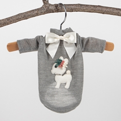 Baby Deer Sweater in Gray Roxy & Lulu, wooflink, susan lanci, dog clothes, small dog clothes, urban pup, pooch outfitters, dogo, hip doggie, doggie design, small dog dress, pet clotes, dog boutique. pet boutique, bloomingtails dog boutique, dog raincoat, dog rain coat, pet raincoat, dog shampoo, pet shampoo, dog bathrobe, pet bathrobe, dog carrier, small dog carrier, doggie couture, pet couture, dog football, dog toys, pet toys, dog clothes sale, pet clothes sale, shop local, pet store, dog store, dog chews, pet chews, worthy dog, dog bandana, pet bandana, dog halloween, pet halloween, dog holiday, pet holiday, dog teepee, custom dog clothes, pet pjs, dog pjs, pet pajamas, dog pajamas,dog sweater, pet sweater, dog hat, fabdog, fab dog, dog puffer coat, dog winter ja