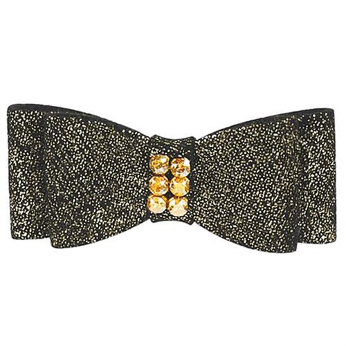 Black Glitzerati Gold Giltmore Hairbow by Susan Lanci Roxy & Lulu, wooflink, susan lanci, dog clothes, small dog clothes, urban pup, pooch outfitters, dogo, hip doggie, doggie design, small dog dress, pet clotes, dog boutique. pet boutique, bloomingtails dog boutique, dog raincoat, dog rain coat, pet raincoat, dog shampoo, pet shampoo, dog bathrobe, pet bathrobe, dog carrier, small dog carrier, doggie couture, pet couture, dog football, dog toys, pet toys, dog clothes sale, pet clothes sale, shop local, pet store, dog store, dog chews, pet chews, worthy dog, dog bandana, pet bandana, dog halloween, pet halloween, dog holiday, pet holiday, dog teepee, custom dog clothes, pet pjs, dog pjs, pet pajamas, dog pajamas,dog sweater, pet sweater, dog hat, fabdog, fab dog, dog puffer coat, dog winter ja
