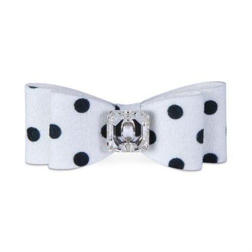Black & White Polka Dot Big Bow Hair Bow by Susan Lanci wooflink, susan lanci, dog clothes, small dog clothes, urban pup, pooch outfitters, dogo, hip doggie, doggie design, small dog dress, pet clotes, dog boutique. pet boutique, bloomingtails dog boutique, dog raincoat, dog rain coat, pet raincoat, dog shampoo, pet shampoo, dog bathrobe, pet bathrobe, dog carrier, small dog carrier, doggie couture, pet couture, dog football, dog toys, pet toys, dog clothes sale, pet clothes sale, shop local, pet store, dog store, dog chews, pet chews, worthy dog, dog bandana, pet bandana, dog halloween, pet halloween, dog holiday, pet holiday, dog teepee, custom dog clothes, pet pjs, dog pjs, pet pajamas, dog pajamas,dog sweater, pet sweater, dog hat, fabdog, fab dog, dog puffer coat, dog winter jacket, dog col