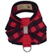 Red Gingham Nouveau Bow Tinkie Harness with Black Trim - sl-redwithblack