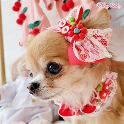 Cherry Hairclip by Wooflink cherry hair bow, cherry pet hairbow, cherry dog hairbow, pet clip, pet hair clip, wooflink, dog hair clip, dog cherry hairclip, petote, dogcarrier, petcarrier, bloomingtails dog boutique, small dog boutique,  pets, dogs, dog boutique, sale dog boutique, rolling dog carrier, dog bag, dog holder, airline approved, pet store, dog store, large dog clothes, pet clothes, doggie couture, new dog carrier, new dog sales, new pet sales, shop sale dogs, dog stores, shop local, clearance dog stuff, pet stuff