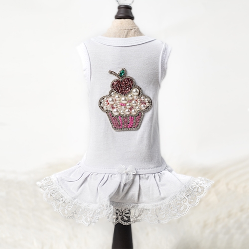 Lil Miss Cupcake Dress in White Roxy & Lulu, wooflink, susan lanci, dog clothes, small dog clothes, urban pup, pooch outfitters, dogo, hip doggie, doggie design, small dog dress, pet clotes, dog boutique. pet boutique, bloomingtails dog boutique, dog raincoat, dog rain coat, pet raincoat, dog shampoo, pet shampoo, dog bathrobe, pet bathrobe, dog carrier, small dog carrier, doggie couture, pet couture, dog football, dog toys, pet toys, dog clothes sale, pet clothes sale, shop local, pet store, dog store, dog chews, pet chews, worthy dog, dog bandana, pet bandana, dog halloween, pet halloween, dog holiday, pet holiday, dog teepee, custom dog clothes, pet pjs, dog pjs, pet pajamas, dog pajamas,dog sweater, pet sweater, dog hat, fabdog, fab dog, dog puffer coat, dog winter ja