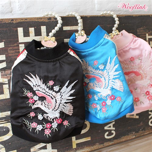 Embroidery Bomber Jacket Roxy & Lulu, wooflink, susan lanci, dog clothes, small dog clothes, urban pup, pooch outfitters, dogo, hip doggie, doggie design, small dog dress, pet clotes, dog boutique. pet boutique, bloomingtails dog boutique, dog raincoat, dog rain coat, pet raincoat, dog shampoo, pet shampoo, dog bathrobe, pet bathrobe, dog carrier, small dog carrier, doggie couture, pet couture, dog football, dog toys, pet toys, dog clothes sale, pet clothes sale, shop local, pet store, dog store, dog chews, pet chews, worthy dog, dog bandana, pet bandana, dog halloween, pet halloween, dog holiday, pet holiday, dog teepee, custom dog clothes, pet pjs, dog pjs, pet pajamas, dog pajamas,dog sweater, pet sweater, dog hat, fabdog, fab dog, dog puffer coat, dog winter ja