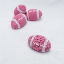 Crochet Football in Pink Roxy & Lulu, wooflink, susan lanci, dog clothes, small dog clothes, urban pup, pooch outfitters, dogo, hip doggie, doggie design, small dog dress, pet clotes, dog boutique. pet boutique, bloomingtails dog boutique, dog raincoat, dog rain coat, pet raincoat, dog shampoo, pet shampoo, dog bathrobe, pet bathrobe, dog carrier, small dog carrier, doggie couture, pet couture, dog football, dog toys, pet toys, dog clothes sale, pet clothes sale, shop local, pet store, dog store, dog chews, pet chews, worthy dog, dog bandana, pet bandana, dog halloween, pet halloween, dog holiday, pet holiday, dog teepee, custom dog clothes, pet pjs, dog pjs, pet pajamas, dog pajamas,dog sweater, pet sweater, dog hat, fabdog, fab dog, dog puffer coat, dog winter ja
