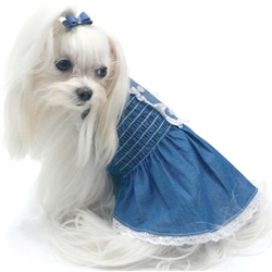 Light Up My Sky Chambray Hand Smocked Dress wooflink, susan lanci, dog clothes, small dog clothes, urban pup, pooch outfitters, dogo, hip doggie, doggie design, small dog dress, pet clotes, dog boutique. pet boutique, bloomingtails dog boutique, dog raincoat, dog rain coat, pet raincoat, dog shampoo, pet shampoo, dog bathrobe, pet bathrobe, dog carrier, small dog carrier, doggie couture, pet couture, dog football, dog toys, pet toys, dog clothes sale, pet clothes sale, shop local, pet store, dog store, dog chews, pet chews, worthy dog, dog bandana, pet bandana, dog halloween, pet halloween, dog holiday, pet holiday, dog teepee, custom dog clothes, pet pjs, dog pjs, pet pajamas, dog pajamas,dog sweater, pet sweater, dog hat, fabdog, fab dog, dog puffer coat, dog winter jacket, dog col