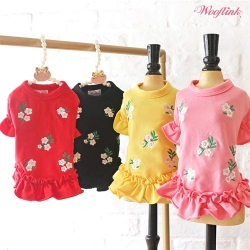 Floral Embroidery Mini Dress by Wooflink Roxy & Lulu, wooflink, susan lanci, dog clothes, small dog clothes, urban pup, pooch outfitters, dogo, hip doggie, doggie design, small dog dress, pet clotes, dog boutique. pet boutique, bloomingtails dog boutique, dog raincoat, dog rain coat, pet raincoat, dog shampoo, pet shampoo, dog bathrobe, pet bathrobe, dog carrier, small dog carrier, doggie couture, pet couture, dog football, dog toys, pet toys, dog clothes sale, pet clothes sale, shop local, pet store, dog store, dog chews, pet chews, worthy dog, dog bandana, pet bandana, dog halloween, pet halloween, dog holiday, pet holiday, dog teepee, custom dog clothes, pet pjs, dog pjs, pet pajamas, dog pajamas,dog sweater, pet sweater, dog hat, fabdog, fab dog, dog puffer coat, dog winter ja