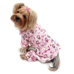 Girly Monkey Flannel Dog Pjs Roxy & Lulu, wooflink, susan lanci, dog clothes, small dog clothes, urban pup, pooch outfitters, dogo, hip doggie, doggie design, small dog dress, pet clotes, dog boutique. pet boutique, bloomingtails dog boutique, dog raincoat, dog rain coat, pet raincoat, dog shampoo, pet shampoo, dog bathrobe, pet bathrobe, dog carrier, small dog carrier, doggie couture, pet couture, dog football, dog toys, pet toys, dog clothes sale, pet clothes sale, shop local, pet store, dog store, dog chews, pet chews, worthy dog, dog bandana, pet bandana, dog halloween, pet halloween, dog holiday, pet holiday, dog teepee, custom dog clothes, pet pjs, dog pjs, pet pajamas, dog pajamas,dog sweater, pet sweater, dog hat, fabdog, fab dog, dog puffer coat, dog winter ja