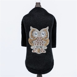 Night Owl Sweater by Hello Doggie Roxy & Lulu, wooflink, susan lanci, dog clothes, small dog clothes, urban pup, pooch outfitters, dogo, hip doggie, doggie design, small dog dress, pet clotes, dog boutique. pet boutique, bloomingtails dog boutique, dog raincoat, dog rain coat, pet raincoat, dog shampoo, pet shampoo, dog bathrobe, pet bathrobe, dog carrier, small dog carrier, doggie couture, pet couture, dog football, dog toys, pet toys, dog clothes sale, pet clothes sale, shop local, pet store, dog store, dog chews, pet chews, worthy dog, dog bandana, pet bandana, dog halloween, pet halloween, dog holiday, pet holiday, dog teepee, custom dog clothes, pet pjs, dog pjs, pet pajamas, dog pajamas,dog sweater, pet sweater, dog hat, fabdog, fab dog, dog puffer coat, dog winter ja