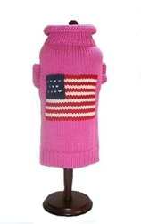 Pink Patriotic Pup Sweater Roxy & Lulu, wooflink, susan lanci, dog clothes, small dog clothes, urban pup, pooch outfitters, dogo, hip doggie, doggie design, small dog dress, pet clotes, dog boutique. pet boutique, bloomingtails dog boutique, dog raincoat, dog rain coat, pet raincoat, dog shampoo, pet shampoo, dog bathrobe, pet bathrobe, dog carrier, small dog carrier, doggie couture, pet couture, dog football, dog toys, pet toys, dog clothes sale, pet clothes sale, shop local, pet store, dog store, dog chews, pet chews, worthy dog, dog bandana, pet bandana, dog halloween, pet halloween, dog holiday, pet holiday, dog teepee, custom dog clothes, pet pjs, dog pjs, pet pajamas, dog pajamas,dog sweater, pet sweater, dog hat, fabdog, fab dog, dog puffer coat, dog winter ja