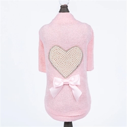 Pearl Heart Sweater in Pink Roxy & Lulu, wooflink, susan lanci, dog clothes, small dog clothes, urban pup, pooch outfitters, dogo, hip doggie, doggie design, small dog dress, pet clotes, dog boutique. pet boutique, bloomingtails dog boutique, dog raincoat, dog rain coat, pet raincoat, dog shampoo, pet shampoo, dog bathrobe, pet bathrobe, dog carrier, small dog carrier, doggie couture, pet couture, dog football, dog toys, pet toys, dog clothes sale, pet clothes sale, shop local, pet store, dog store, dog chews, pet chews, worthy dog, dog bandana, pet bandana, dog halloween, pet halloween, dog holiday, pet holiday, dog teepee, custom dog clothes, pet pjs, dog pjs, pet pajamas, dog pajamas,dog sweater, pet sweater, dog hat, fabdog, fab dog, dog puffer coat, dog winter ja