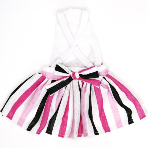 Pink & Black Striped Sundress Roxy & Lulu, wooflink, susan lanci, dog clothes, small dog clothes, urban pup, pooch outfitters, dogo, hip doggie, doggie design, small dog dress, pet clotes, dog boutique. pet boutique, bloomingtails dog boutique, dog raincoat, dog rain coat, pet raincoat, dog shampoo, pet shampoo, dog bathrobe, pet bathrobe, dog carrier, small dog carrier, doggie couture, pet couture, dog football, dog toys, pet toys, dog clothes sale, pet clothes sale, shop local, pet store, dog store, dog chews, pet chews, worthy dog, dog bandana, pet bandana, dog halloween, pet halloween, dog holiday, pet holiday, dog teepee, custom dog clothes, pet pjs, dog pjs, pet pajamas, dog pajamas,dog sweater, pet sweater, dog hat, fabdog, fab dog, dog puffer coat, dog winter ja