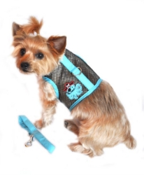Pirate Octopus Blue and Black Cool Mesh Velcro Dog Harness with Leash wooflink, susan lanci, dog clothes, small dog clothes, urban pup, pooch outfitters, dogo, hip doggie, doggie design, small dog dress, pet clotes, dog boutique. pet boutique, bloomingtails dog boutique, dog raincoat, dog rain coat, pet raincoat, dog shampoo, pet shampoo, dog bathrobe, pet bathrobe, dog carrier, small dog carrier, doggie couture, pet couture, dog football, dog toys, pet toys, dog clothes sale, pet clothes sale, shop local, pet store, dog store, dog chews, pet chews, worthy dog, dog bandana, pet bandana, dog halloween, pet halloween, dog holiday, pet holiday, dog teepee, custom dog clothes, pet pjs, dog pjs, pet pajamas, dog pajamas,dog sweater, pet sweater, dog hat, fabdog, fab dog, dog puffer coat, dog winter jacket, dog col