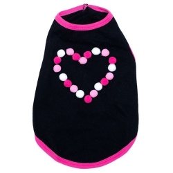 Pom Pom Heart Tee Roxy & Lulu, wooflink, susan lanci, dog clothes, small dog clothes, urban pup, pooch outfitters, dogo, hip doggie, doggie design, small dog dress, pet clotes, dog boutique. pet boutique, bloomingtails dog boutique, dog raincoat, dog rain coat, pet raincoat, dog shampoo, pet shampoo, dog bathrobe, pet bathrobe, dog carrier, small dog carrier, doggie couture, pet couture, dog football, dog toys, pet toys, dog clothes sale, pet clothes sale, shop local, pet store, dog store, dog chews, pet chews, worthy dog, dog bandana, pet bandana, dog halloween, pet halloween, dog holiday, pet holiday, dog teepee, custom dog clothes, pet pjs, dog pjs, pet pajamas, dog pajamas,dog sweater, pet sweater, dog hat, fabdog, fab dog, dog puffer coat, dog winter ja