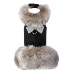 Soft Silver Fox Coat with Platinum Glitzerati Nouveau Bow Roxy & Lulu, wooflink, susan lanci, dog clothes, small dog clothes, urban pup, pooch outfitters, dogo, hip doggie, doggie design, small dog dress, pet clotes, dog boutique. pet boutique, bloomingtails dog boutique, dog raincoat, dog rain coat, pet raincoat, dog shampoo, pet shampoo, dog bathrobe, pet bathrobe, dog carrier, small dog carrier, doggie couture, pet couture, dog football, dog toys, pet toys, dog clothes sale, pet clothes sale, shop local, pet store, dog store, dog chews, pet chews, worthy dog, dog bandana, pet bandana, dog halloween, pet halloween, dog holiday, pet holiday, dog teepee, custom dog clothes, pet pjs, dog pjs, pet pajamas, dog pajamas,dog sweater, pet sweater, dog hat, fabdog, fab dog, dog puffer coat, dog winter ja