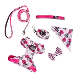 Puparazzi Gift Set - Skull & Roses Roxy & Lulu, wooflink, susan lanci, dog clothes, small dog clothes, urban pup, pooch outfitters, dogo, hip doggie, doggie design, small dog dress, pet clotes, dog boutique. pet boutique, bloomingtails dog boutique, dog raincoat, dog rain coat, pet raincoat, dog shampoo, pet shampoo, dog bathrobe, pet bathrobe, dog carrier, small dog carrier, doggie couture, pet couture, dog football, dog toys, pet toys, dog clothes sale, pet clothes sale, shop local, pet store, dog store, dog chews, pet chews, worthy dog, dog bandana, pet bandana, dog halloween, pet halloween, dog holiday, pet holiday, dog teepee, custom dog clothes, pet pjs, dog pjs, pet pajamas, dog pajamas,dog sweater, pet sweater, dog hat, fabdog, fab dog, dog puffer coat, dog winter ja