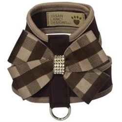 Chocolate & Fawn Nouveau Bow Tinkie Harness Roxy & Lulu, wooflink, susan lanci, dog clothes, small dog clothes, urban pup, pooch outfitters, dogo, hip doggie, doggie design, small dog dress, pet clotes, dog boutique. pet boutique, bloomingtails dog boutique, dog raincoat, dog rain coat, pet raincoat, dog shampoo, pet shampoo, dog bathrobe, pet bathrobe, dog carrier, small dog carrier, doggie couture, pet couture, dog football, dog toys, pet toys, dog clothes sale, pet clothes sale, shop local, pet store, dog store, dog chews, pet chews, worthy dog, dog bandana, pet bandana, dog halloween, pet halloween, dog holiday, pet holiday, dog teepee, custom dog clothes, pet pjs, dog pjs, pet pajamas, dog pajamas,dog sweater, pet sweater, dog hat, fabdog, fab dog, dog puffer coat, dog winter ja