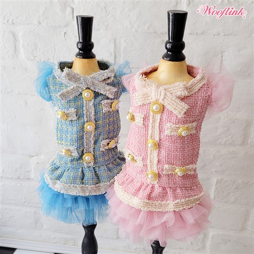 Tea Party Dress by Wooflink Roxy & Lulu, wooflink, susan lanci, dog clothes, small dog clothes, urban pup, pooch outfitters, dogo, hip doggie, doggie design, small dog dress, pet clotes, dog boutique. pet boutique, bloomingtails dog boutique, dog raincoat, dog rain coat, pet raincoat, dog shampoo, pet shampoo, dog bathrobe, pet bathrobe, dog carrier, small dog carrier, doggie couture, pet couture, dog football, dog toys, pet toys, dog clothes sale, pet clothes sale, shop local, pet store, dog store, dog chews, pet chews, worthy dog, dog bandana, pet bandana, dog halloween, pet halloween, dog holiday, pet holiday, dog teepee, custom dog clothes, pet pjs, dog pjs, pet pajamas, dog pajamas,dog sweater, pet sweater, dog hat, fabdog, fab dog, dog puffer coat, dog winter ja