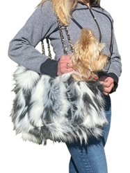 Stella Tibetan Fur Carrier with Chain Straps Roxy & Lulu, wooflink, susan lanci, dog clothes, small dog clothes, urban pup, pooch outfitters, dogo, hip doggie, doggie design, small dog dress, pet clotes, dog boutique. pet boutique, bloomingtails dog boutique, dog raincoat, dog rain coat, pet raincoat, dog shampoo, pet shampoo, dog bathrobe, pet bathrobe, dog carrier, small dog carrier, doggie couture, pet couture, dog football, dog toys, pet toys, dog clothes sale, pet clothes sale, shop local, pet store, dog store, dog chews, pet chews, worthy dog, dog bandana, pet bandana, dog halloween, pet halloween, dog holiday, pet holiday, dog teepee, custom dog clothes, pet pjs, dog pjs, pet pajamas, dog pajamas,dog sweater, pet sweater, dog hat, fabdog, fab dog, dog puffer coat, dog winter ja