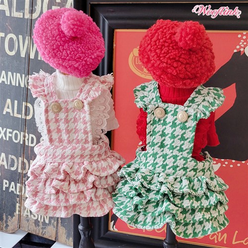 Houndstooth Dress by Wooflink Roxy & Lulu, wooflink, susan lanci, dog clothes, small dog clothes, urban pup, pooch outfitters, dogo, hip doggie, doggie design, small dog dress, pet clotes, dog boutique. pet boutique, bloomingtails dog boutique, dog raincoat, dog rain coat, pet raincoat, dog shampoo, pet shampoo, dog bathrobe, pet bathrobe, dog carrier, small dog carrier, doggie couture, pet couture, dog football, dog toys, pet toys, dog clothes sale, pet clothes sale, shop local, pet store, dog store, dog chews, pet chews, worthy dog, dog bandana, pet bandana, dog halloween, pet halloween, dog holiday, pet holiday, dog teepee, custom dog clothes, pet pjs, dog pjs, pet pajamas, dog pajamas,dog sweater, pet sweater, dog hat, fabdog, fab dog, dog puffer coat, dog winter ja