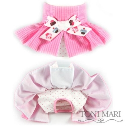 Tutti Fruiti Pink Stripes and Cupcakes Dog Diaper Skirt  dog bowls,susan lanci, puppia,wooflink, luxury dog boutique,tonimari,pet clothes, dog clothes, puppy clothes, pet store, dog store, puppy boutique store, dog boutique, pet boutique, puppy boutique, Bloomingtails, dog, small dog clothes, large dog clothes, large dog costumes, small dog costumes, pet stuff, Halloween dog, puppy Halloween, pet Halloween, clothes, dog puppy Halloween, dog sale, pet sale, puppy sale, pet dog tank, pet tank, pet shirt, dog shirt, puppy shirt,puppy tank, I see spot, dog collars, dog leads, pet collar, pet lead,puppy collar, puppy lead, dog toys, pet toys, puppy toy, dog beds, pet beds, puppy bed,  beds,dog mat, pet mat, puppy mat, fab dog pet sweater, dog sweater, dog winter, pet winter,dog raincoat, pet raincoat