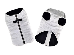 Zip Up Dog Puffer Vest - White Roxy & Lulu, wooflink, susan lanci, dog clothes, small dog clothes, urban pup, pooch outfitters, dogo, hip doggie, doggie design, small dog dress, pet clotes, dog boutique. pet boutique, bloomingtails dog boutique, dog raincoat, dog rain coat, pet raincoat, dog shampoo, pet shampoo, dog bathrobe, pet bathrobe, dog carrier, small dog carrier, doggie couture, pet couture, dog football, dog toys, pet toys, dog clothes sale, pet clothes sale, shop local, pet store, dog store, dog chews, pet chews, worthy dog, dog bandana, pet bandana, dog halloween, pet halloween, dog holiday, pet holiday, dog teepee, custom dog clothes, pet pjs, dog pjs, pet pajamas, dog pajamas,dog sweater, pet sweater, dog hat, fabdog, fab dog, dog puffer coat, dog winter ja