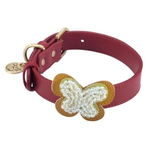 Butterfly Collar & Lead Collection-Red wooflink, susan lanci, dog clothes, small dog clothes, urban pup, pooch outfitters, dogo, hip doggie, doggie design, small dog dress, pet clotes, dog boutique. pet boutique, bloomingtails dog boutique, dog raincoat, dog rain coat, pet raincoat, dog shampoo, pet shampoo, dog bathrobe, pet bathrobe, dog carrier, small dog carrier, doggie couture, pet couture, dog football, dog toys, pet toys, dog clothes sale, pet clothes sale, shop local, pet store, dog store, dog chews, pet chews, worthy dog, dog bandana, pet bandana, dog halloween, pet halloween, dog holiday, pet holiday, dog teepee, custom dog clothes, pet pjs, dog pjs, pet pajamas, dog pajamas,dog sweater, pet sweater, dog hat, fabdog, fab dog, dog puffer coat, dog winter jacket, dog col