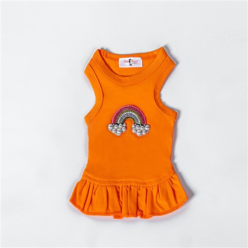 Rainbow Dress in 4 Vibrant Colors Roxy & Lulu, wooflink, susan lanci, dog clothes, small dog clothes, urban pup, pooch outfitters, dogo, hip doggie, doggie design, small dog dress, pet clotes, dog boutique. pet boutique, bloomingtails dog boutique, dog raincoat, dog rain coat, pet raincoat, dog shampoo, pet shampoo, dog bathrobe, pet bathrobe, dog carrier, small dog carrier, doggie couture, pet couture, dog football, dog toys, pet toys, dog clothes sale, pet clothes sale, shop local, pet store, dog store, dog chews, pet chews, worthy dog, dog bandana, pet bandana, dog halloween, pet halloween, dog holiday, pet holiday, dog teepee, custom dog clothes, pet pjs, dog pjs, pet pajamas, dog pajamas,dog sweater, pet sweater, dog hat, fabdog, fab dog, dog puffer coat, dog winter ja
